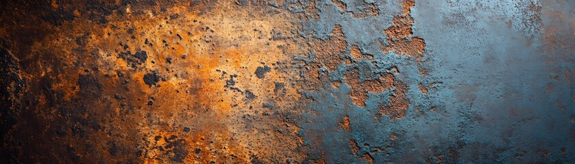 Rusty and Peeling Blue Paint on Metal Surface