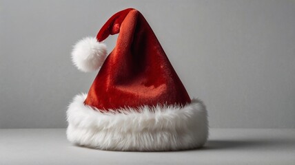 Red Santa Hat with White Fur Trim - AI Illustrated