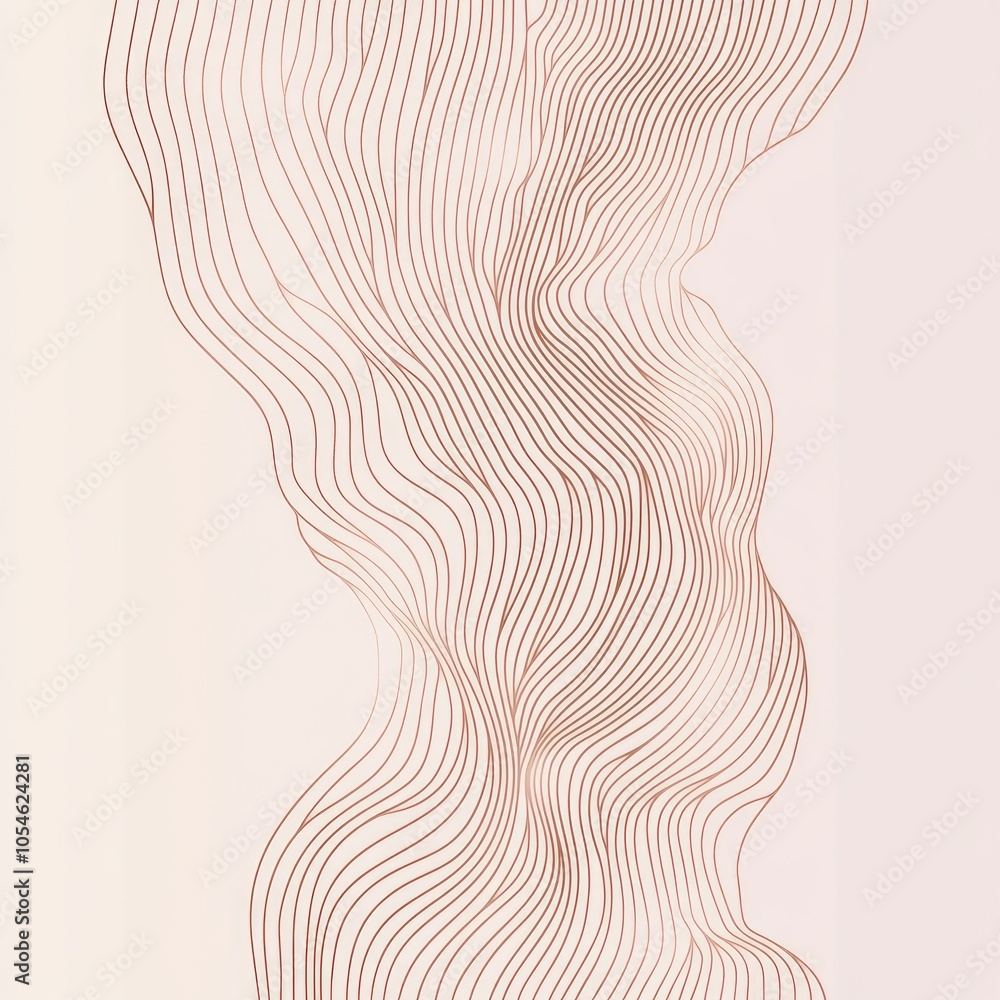 Poster abstract wavy lines in soft colors create a serene and modern aesthetic.