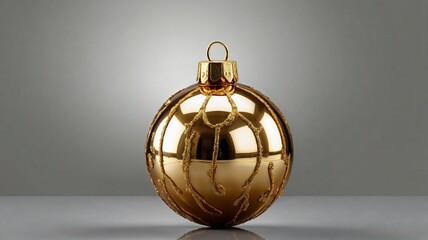 Christmas Ornament Ball in Gold - AI Illustrated