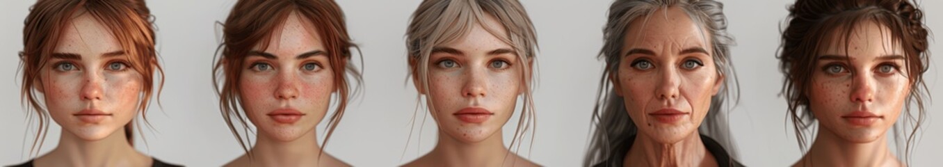 Women Through Generations: A Portrait of Life Stages from Youth to Elderly