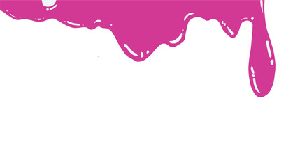 A pink liquid is dripping down a white background. The image has a playful and whimsical mood, as the pink liquid seems to be flowing in a fun and creative way