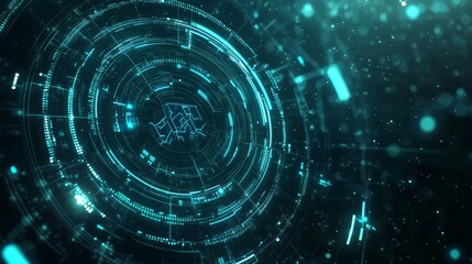 Fototapeta premium Technology innovation background, futuristic AI symbols, modern design, space for overlays