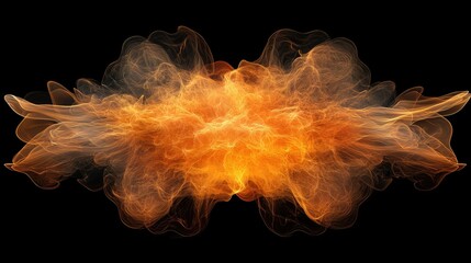 Vibrant Orange and Yellow Abstract Smoke Pattern