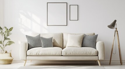 Modern Living Room with Stylish Couch and Accessories