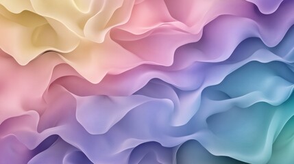 Obraz premium Flowing pastel waves create a serene and dreamy abstract landscape, AI