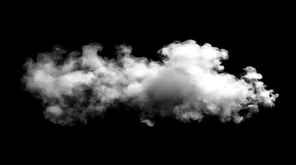 Ethereal White Clouds on a Black Background