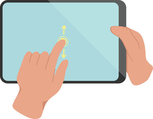 Swipe Touchscreen Gesture Hand On Tablet