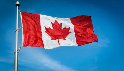 canadian flag waving in the wind