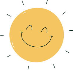 Handdrawn Sun Shining Character