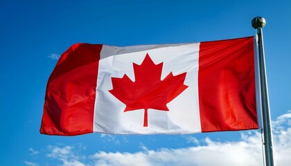 canadian flag in the wind