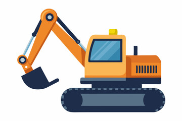 Orange dirty digger isolated on white background