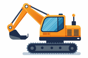 Orange dirty digger isolated on white background