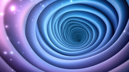 Obraz premium Swirling blue vortex with glowing particles creates a sense of depth and motion, AI