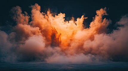 Dramatic Explosion of Colorful Smoke and Light