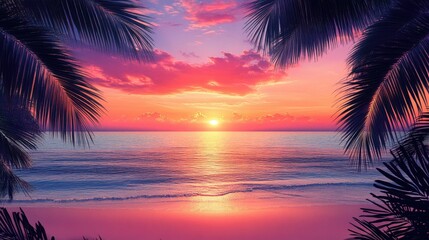 Serene Sunset Over Tranquil Ocean Waves
