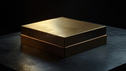 Elegant Gold Box on Dark Background