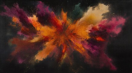 Colorful Abstract Explosion on Dark Background