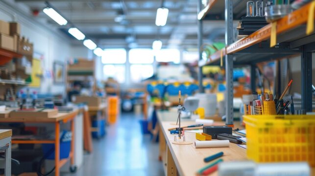 Hazy classroom where creativity and technical skills collide.