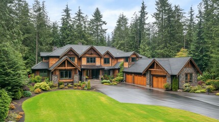 Elegant Mountain Home Surrounded by Lush Forest
