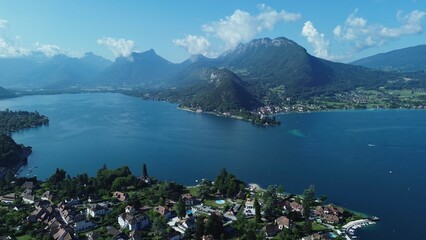 drone photo Annecy Lake france europe