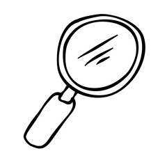 Hand drawn doodle magnifying glass