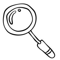 Hand drawn doodle magnifying glass