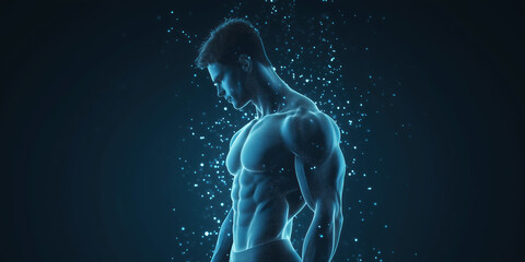 Improved Athletic Endurance with Beta-Alanine, Reducing Muscle Fatigue, and Boosting Performance Symbolized with Molecule Structure