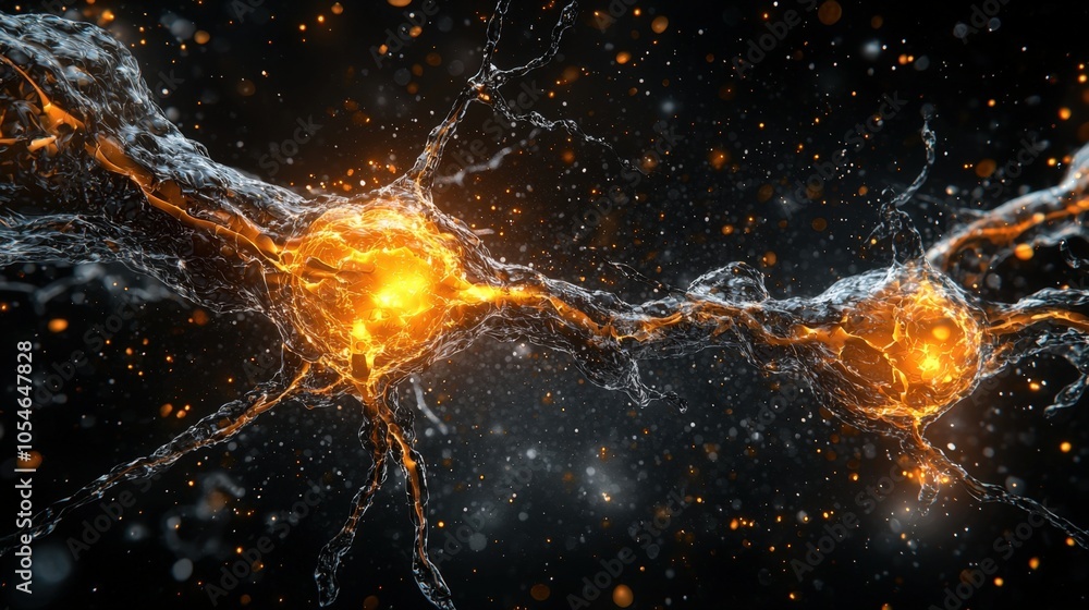 Aufkleber glowing neurons and synapses: stunning visualization of neural connections and brain activity