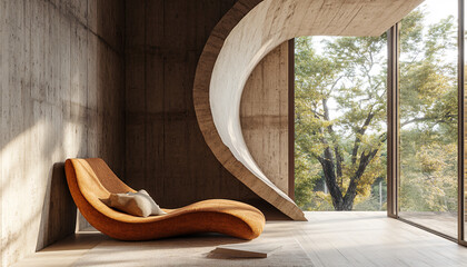 Minimalist and unique interior design in the house