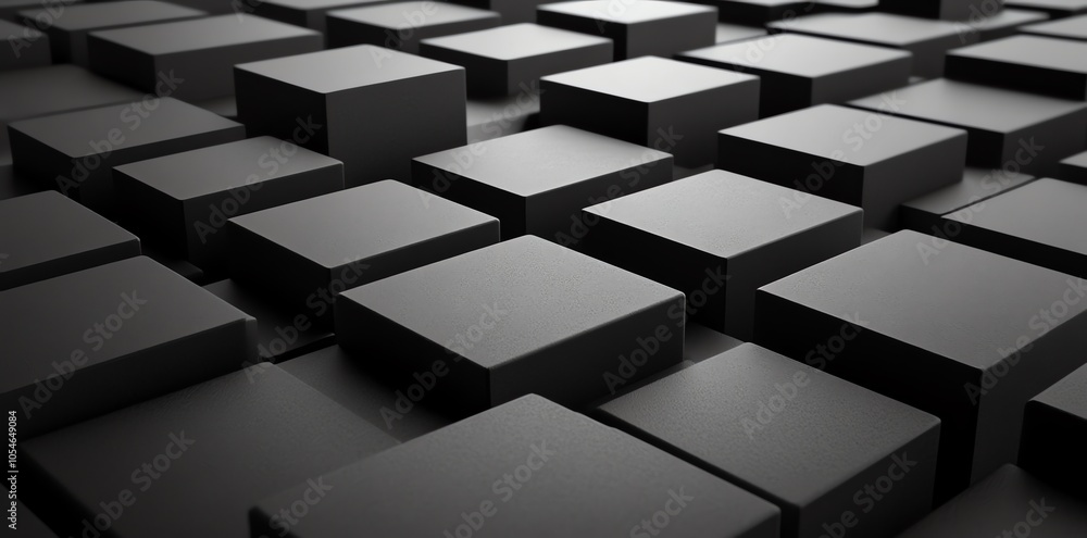 Poster abstract black cube pattern.