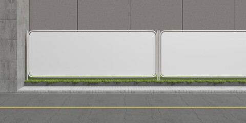 Fototapeta premium Blank outdoor street billboard on wall for mockup