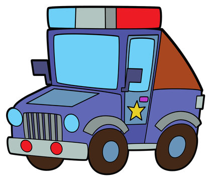 recommend clip art: Coloring page off road police car vehicle coloring page isolated illustration for children