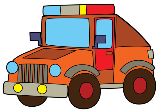 recommend clip art: Coloring page off road police car vehicle coloring page isolated illustration for children