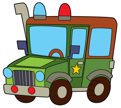 recommend clip art: Coloring page off road police car vehicle coloring page isolated illustration for children