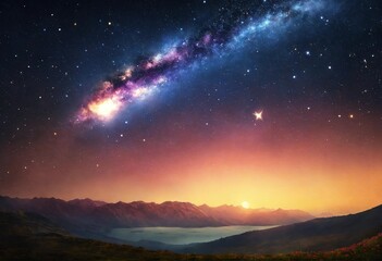 Fototapeta premium aurora borealis in the mountains