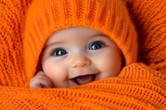 A soft blanket wrapped around a baby, capturing the warmth and protection provided to infants, symbolizing care and comfort