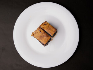 Flat lay of Sweet martabak terang bulan, chocolate peanut pancakes