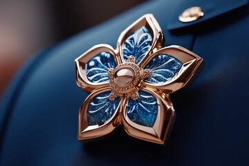 Detailed view of a firefighter officerâ€™s badge on a rescue uniform, showing the symbols of bravery and service, symbolizing dedication and honor