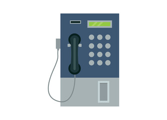 Coin public phone. Simple flat illustration.
