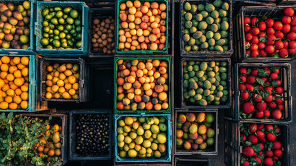 variety of food top view.ai generative