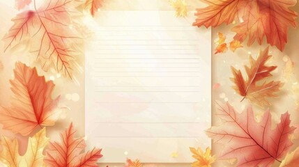 Obraz premium Maple Leaf with Blank Notebook