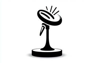 Minimalist symbol of a witness stand, with clean lines representing the structure and importance of testimony, symbolizing respect and order