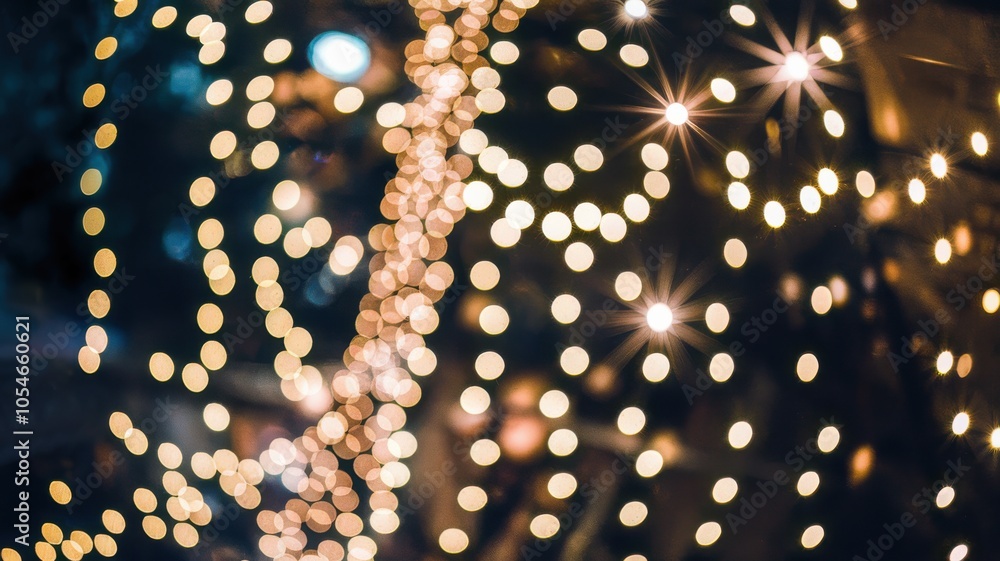 Poster festive bokeh lights creating a dreamy, sparkling atmosphere.