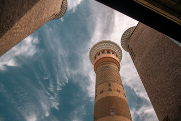 Blue sky and the minaret of the Urumqi International Grand Bazaar, Xinjiang China