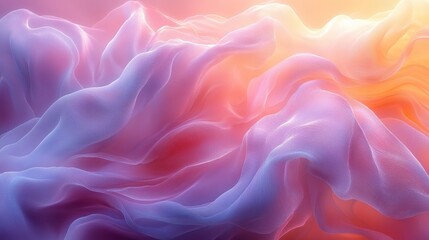 Fototapeta premium Abstract pastel colored fabric waves, soft textures. Digital art and design concept