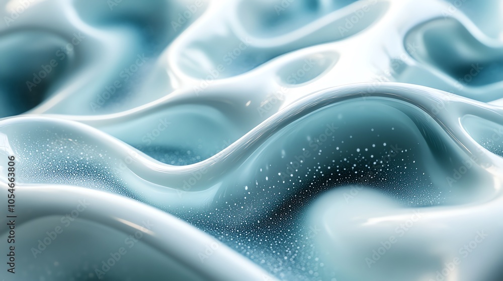 Aufkleber abstract blue and white wavy surface with small bubbles.