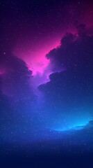 Fototapeta premium A stunning cosmic scene featuring vibrant purple and blue hues blending seamlessly in the night sky, dotted with countless twinkling stars, evoking a sense of wonder and tranquility.