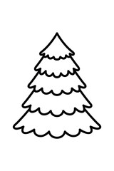 Christmas Tree black line icon, Christmas symbol, editable stroke vector design element
