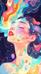 Obraz premium Visualizing Joy and Happiness: Abstract Emotions, generated by AI